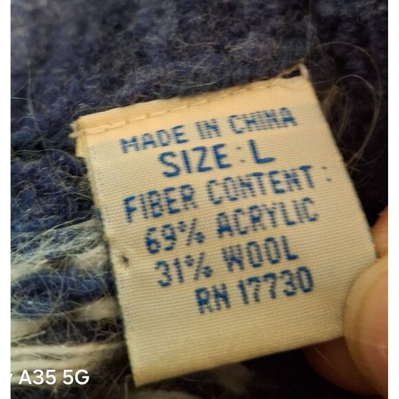 Boundary Waters Womens Blue Nordic Snowflake Sweater With Cowl Neck Size L Acryl - Picture 5 of 6